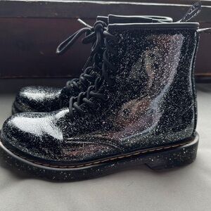 Dr. Martens 1460 Patent Leather Glitter Lace Up Boots Big Girls Size 4